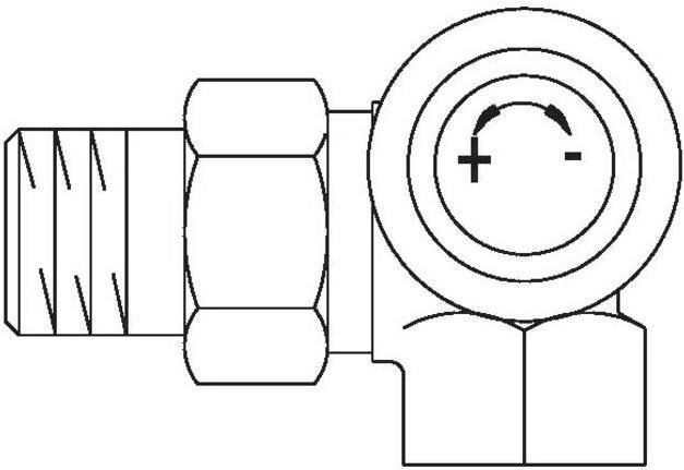 Actual product image Oventrop OV thermostatic valve AF series M 30x1.5 PN 10 right hand DN 15 R 1/2Zo