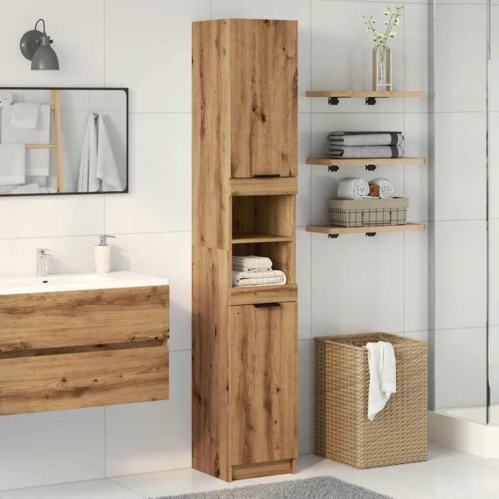 Actual product image VidaXL Bathroom cabinet Artisan oak 32x34x188.5 cm wood-based material