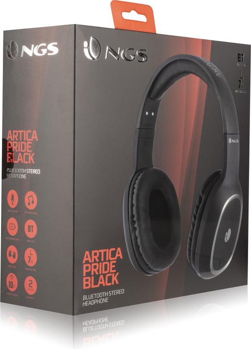 Immagine prodotto NGS Artica Pride Cuffie con archetto senza fili per chiamate/musica Micro USB Bluetooth Nero (Nessuna soppressione del rumore, 7 h, Senza fili)