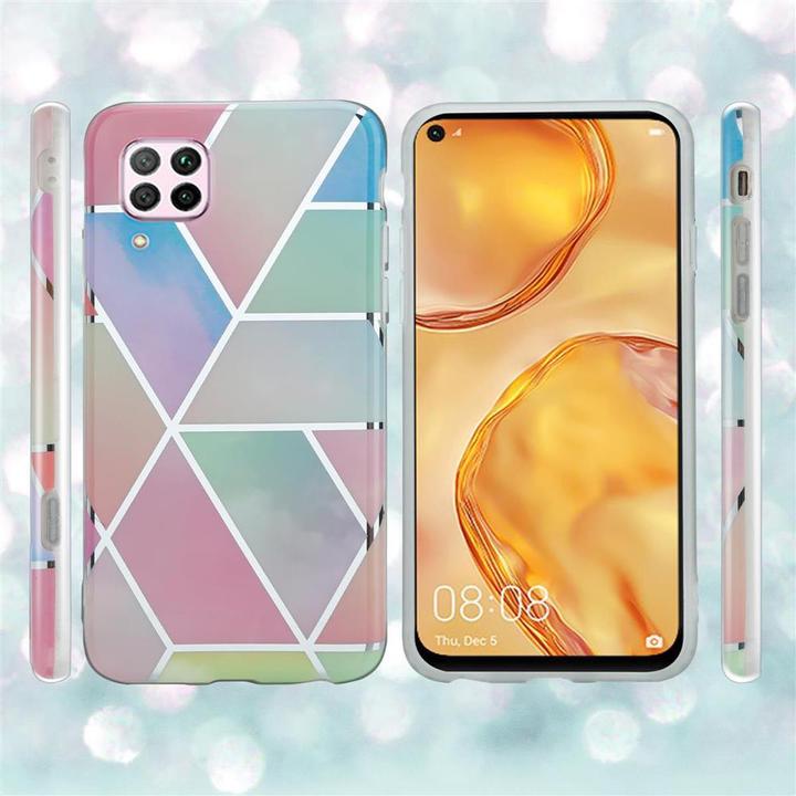 Produktbild Cadorabo IMD TPU Bunter Marmor Cover (Huawei Nova 7i, Huawei Nova 6 SE, Huawei P40 Lite)