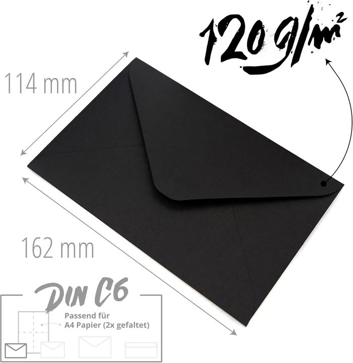 Image du produit Japun 100 x Kuverts ohne Fenster (C6, 100 x)