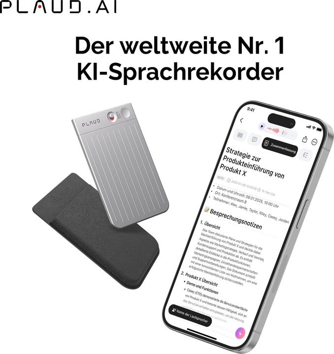 Actual product image Plaud Note AI-Recorder (64 GB)