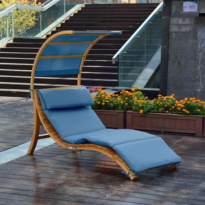 Actual product image Axi Salina Deckchair with Parasol Blue (186.50 cm)