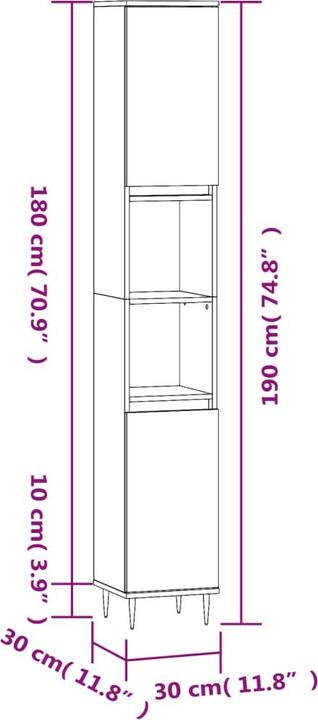 Produktbild VidaXL Crystal (30 x 30 x 190 cm)