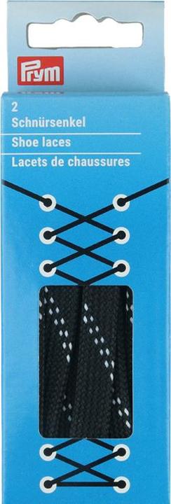 Immagine prodotto Prym Lacci piatti idrorepellenti 10 mm 100 cm nero/bianco 1 paio (100 cm)