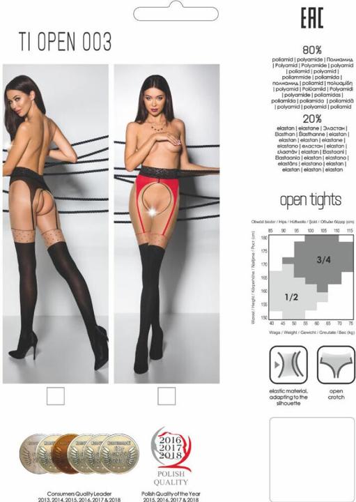 Actual product image Passion Pantyhose ouvert "Thiophene 003" (20/40DEN) (S/M)