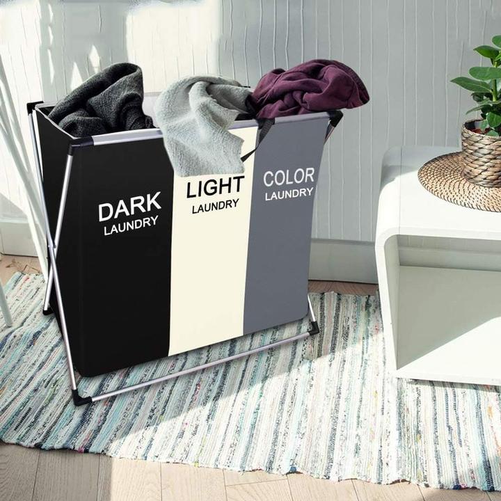 Actual product image König Design Laundry collector Compartments Laundry box Laundry chest Laundry separator Laundry sorter Laundry
