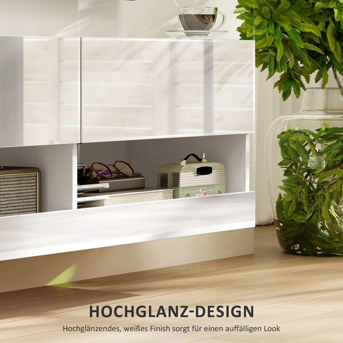 Immagine prodotto Swisshandel24 TV-Hängeschrank mit LED-Beleuchtung, TV-Schrank 120 x 35 x 40,5 cm Hochglanzweiss