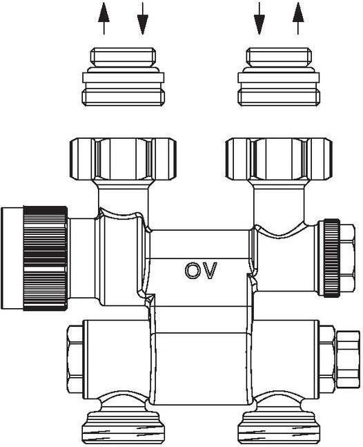 Produktbild Oventrop OV Anschlussarmatur Multiblock TF an Heizkörper mit IG 1/2Zoll schwenkbar