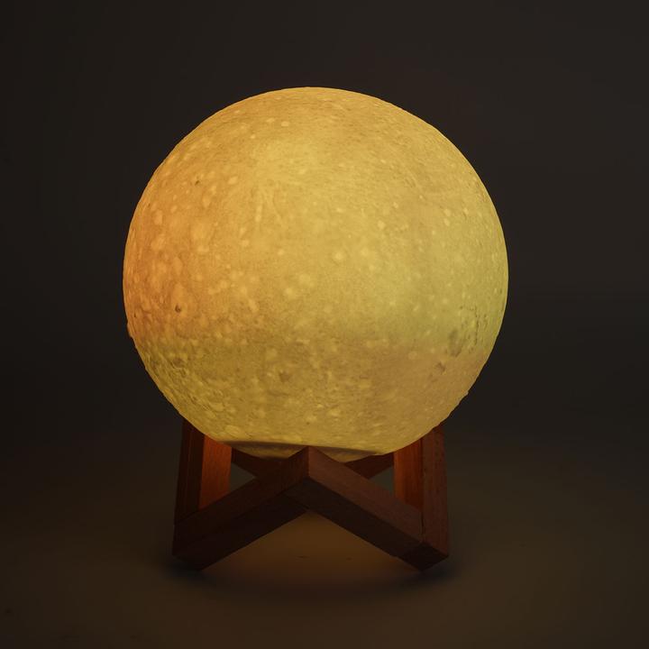 Produktbild Casativo 2er-Set 3D Mond Deko Lampe, Touch-& Fernbedienung, 16 Farben, Akku, Ø 15 cm