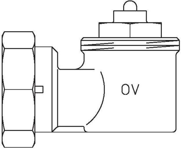 Productafbeelding Oventrop OV Hoekadapter voor ventielradiatoren wit