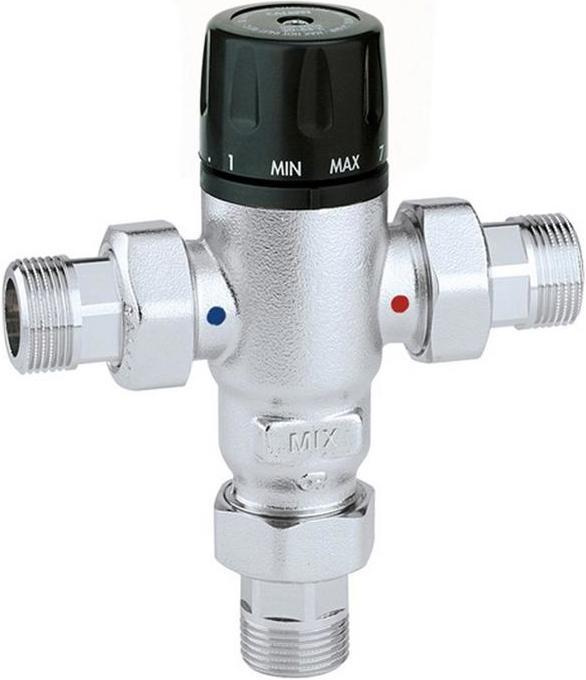 Actual product image Caleffi Brass thermostatic mixing valve, adjustable 3/4inch, 30-65 degrees