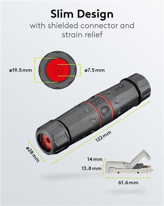 Produktbild Goobay Outdoor (IP68) Netzwerkkabel-Verbinder (Netzwerk Kupplung)