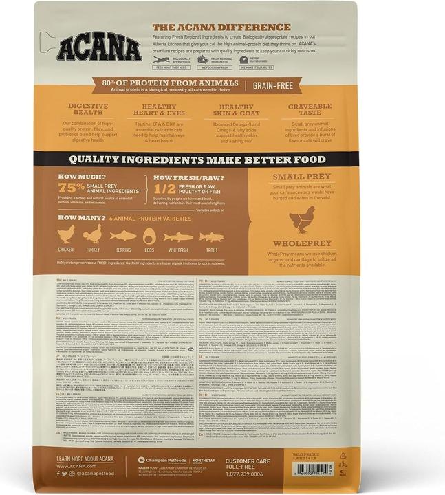 Actual product image Acana Cat Regional WILD PRAIRIE 1.8kg (Adult, 1 pcs., 1800 g)