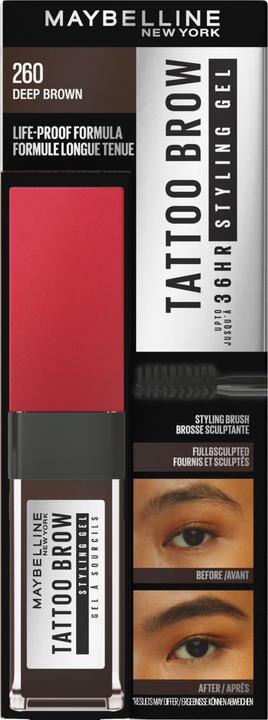 Actual product image Maybelline New York Tattoo Brow 36H Styling Gel (260 Deep Brown)