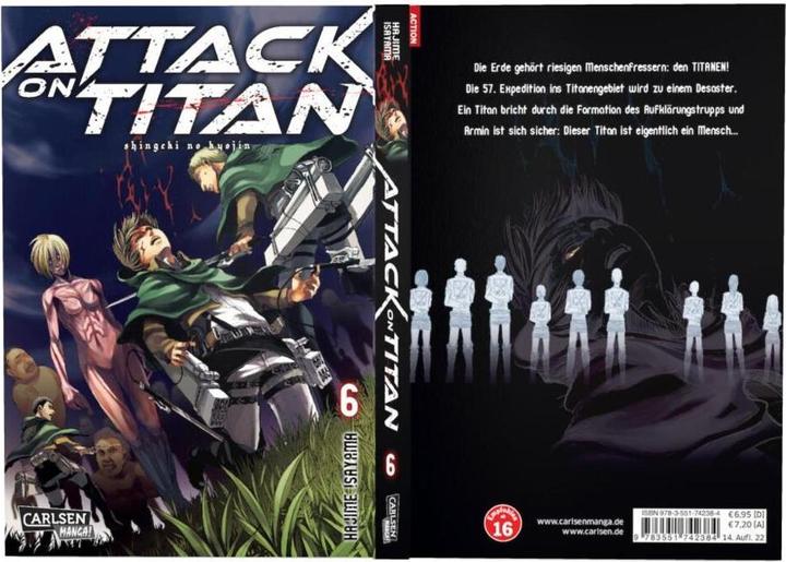 Productafbeelding Attack on Titan, Band 6 (Duits, Hajime Isayama, 2015)