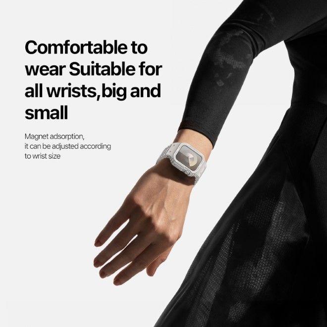 Actual product image Dux Ducis OA Strap Apple Watch 38mm/40mm/41mm - White (38 mm, 40 mm, 41 mm, Silicone, Apple Watch Series 2, Apple Watch Series 1, Apple Watch Series 3, Apple Watch Series 4, Apple Watch Series 5, Apple Watch Series 6, Apple Watch Series 7, Apple Watch Series 8, Apple Watch Series 9, Apple Watch SE)