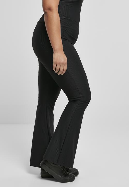 Actual product image Urban Classics Ladies High Waist Rib Boot Cut Leggings (XL)