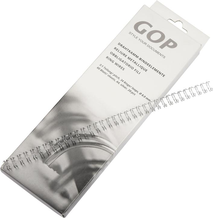 GOP Eléments de reliure à peigne métallique 3:1 A4