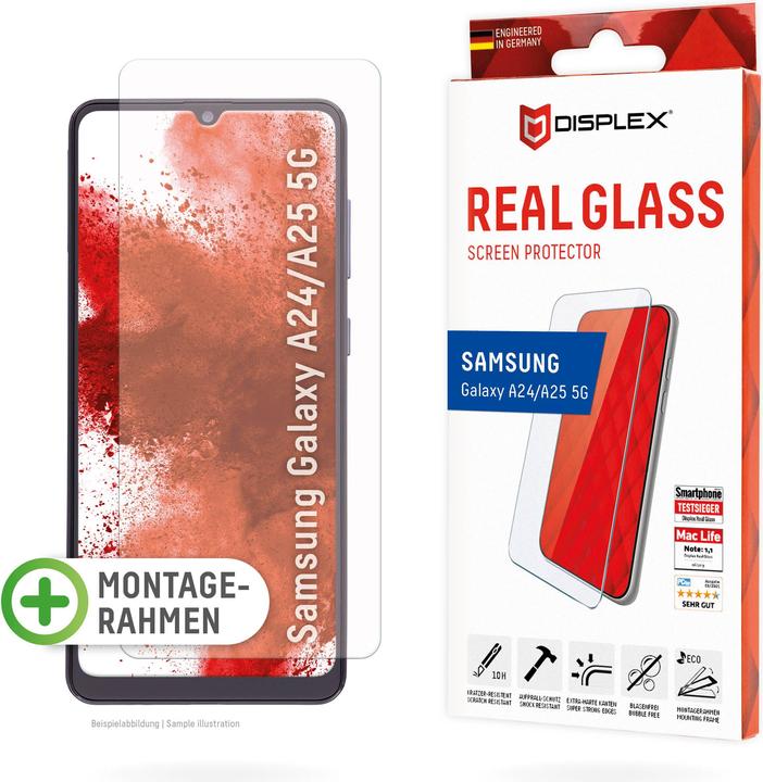 Actual product image Displex Real Glass, 2D Panzerglas (1 Piece, Samsung Galaxy A24, Samsung Galaxy A25 5G)