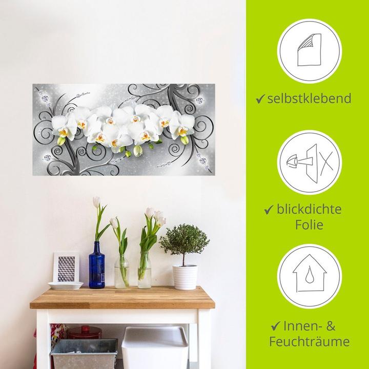 Actual product image Artland White orchids on ornaments U1QV (40 x 20 cm)