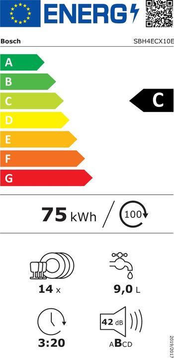 Energy Label Bosch Hausgeräte SBH4ECX10E