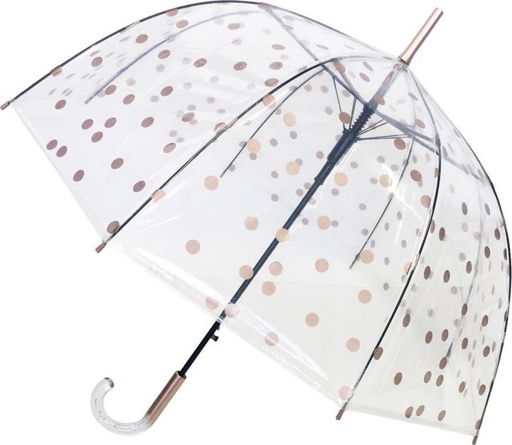 CreaDiva SMATI Regenschirm durchsichtig transparent mit Automatik Stockschirm (Kupferfarbe)