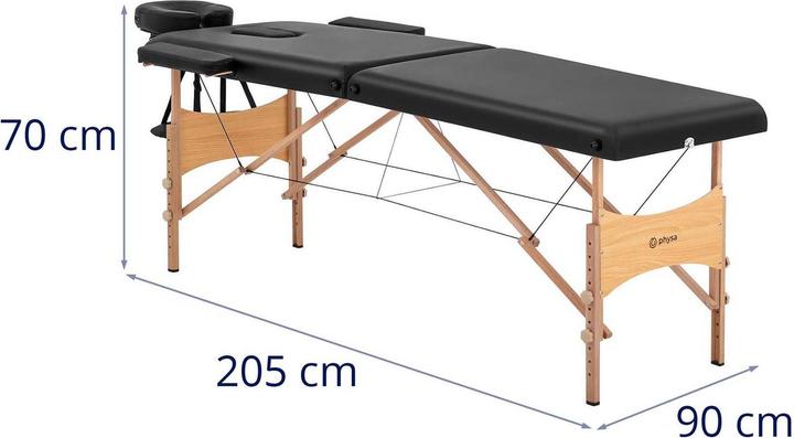 Produktbild Physa Massageliege klappbar extrabreit Massagebank Massagetisch Holzrahmen 227 kg