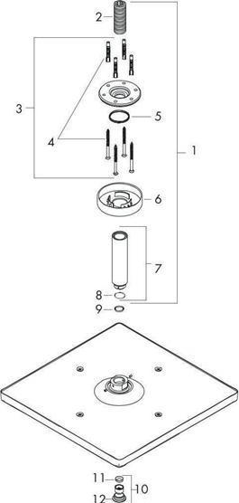 Actual product image hansgrohe Raindance E 300 overhead shower with ceiling connection (matt white) (1 Beam types, 19 l/min)