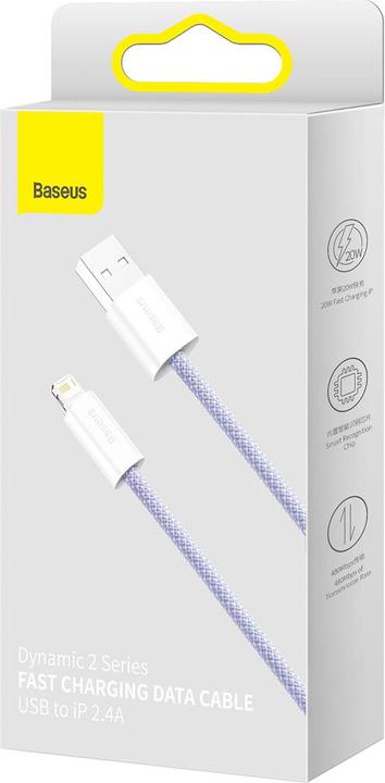 Produktbild Baseus USB cable for Lightning Dynamic 2 Series, 2.4A, 2m (purple) (2 m, USB 3.2 Gen 1)