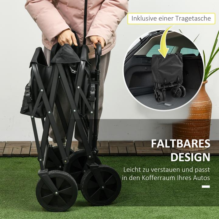 Image du produit Outsunny Chariot à bras avec toit ouvrant