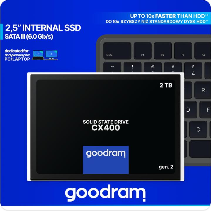 Actual product image Goodram SSD CX400 Gen. 2 2TB SATA III 2 5 RETAIL (2050 GB, 2.5")