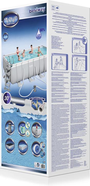 Productafbeelding Bestway Power Steel 56670 bovengronds zwembad Framed pool Rechthoekig 11532 L Wit (488 x 244 x 122 cm)