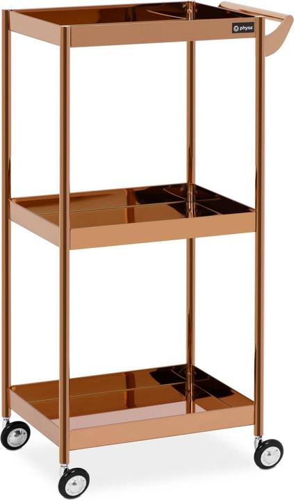 Produktbild Physa Kosmetikwagen roségolden 3 Ablagen 30 kg Arbeitswagen Kosmetik-Beistellwagen