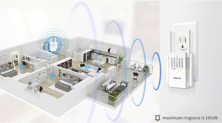 Actual product image Foscam VC1 Dual-Band WLAN Amplifier and Bell for Video Doorbell (VD1)