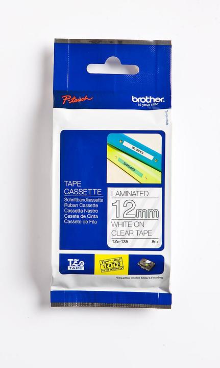 Actual product image Brother Tze-135 (1.20 cm, White, Transparent)