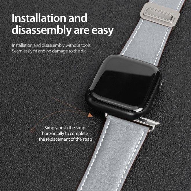 Produktbild Dux Ducis YA Armband (38 mm, 40 mm, 41 mm, Echtleder, Apple Watch Series 1, Apple Watch Series 2, Apple Watch Series 3, Apple Watch Series 4, Apple Watch Series 5, Apple Watch Series 6, Apple Watch Series 7, Apple Watch Series 8, Apple Watch Series 9, Apple Watch SE)