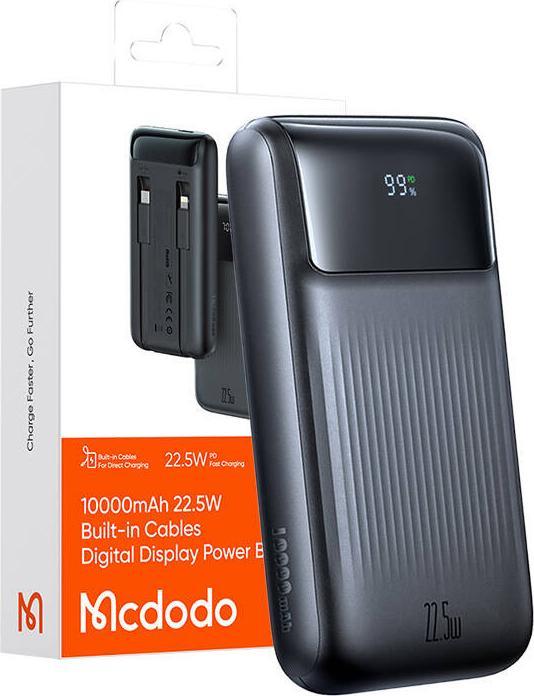 Actual product image Mcdodo Power Bank MC-0241 Digital Dis 10000mAh, 22,5W (czarny) (10000 mAh)