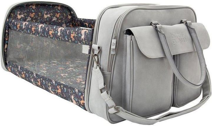 Image du produit Bizzi Growin POD Baby Travel Cribing Changing Bag - Vegan Leather - Whisper Grey