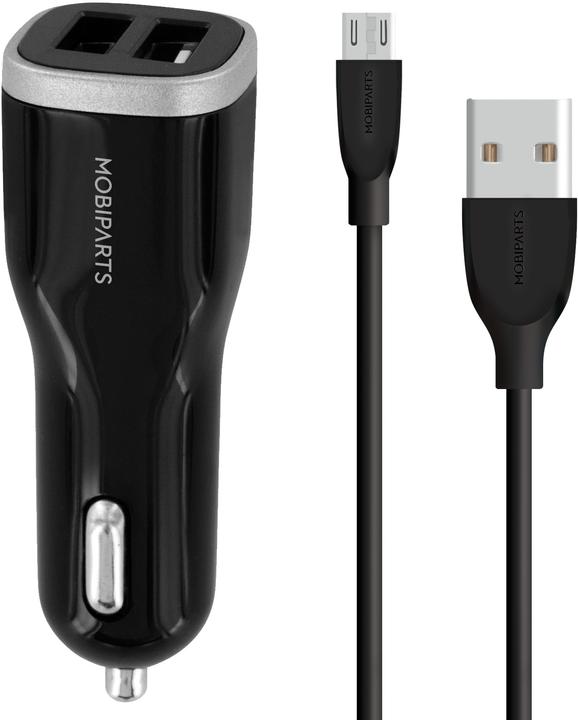 Immagine prodotto Mobiparts Car Charger Dual USB 12W/2.4A + Micro USB Cable Black