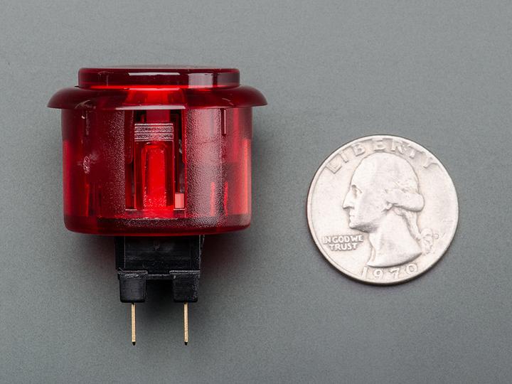 Image du produit OEM Bouton Arcade 30mm Rouge Transparent