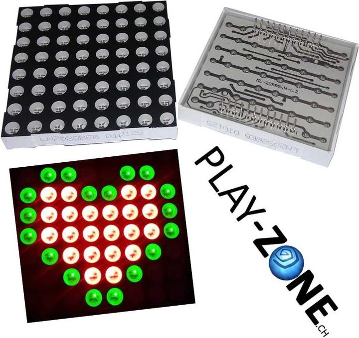 Produktbild OEM Ultra Bright LED Matrix 8x8 Dual Color (Rot/Grün) 6cm x 6cm