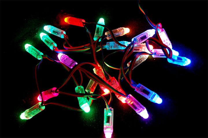 Image du produit OEM Pixels LED RVB numériques diffusés de 12 mm (25 brins) WS2801