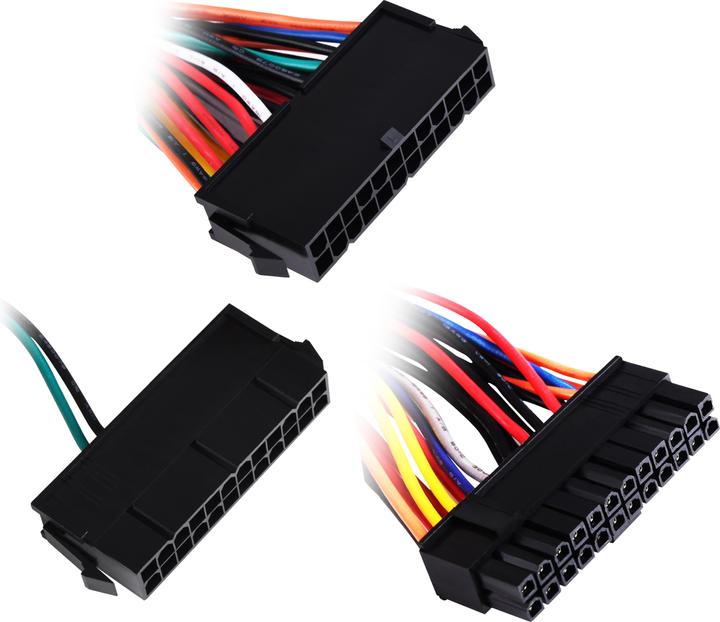 Produktbild Silverstone SST-PP10 - Netzteil Adapter Kabel, Dual-24-Pin Buchse + Single-24Pin Stecker, für Den