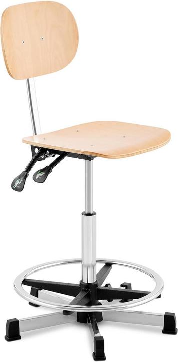 Produktbild Fromm & Starck Werkstattstuhl Arbeitsstuhl mit Rollen Holz 120 kg Fussring höhenverstellbar