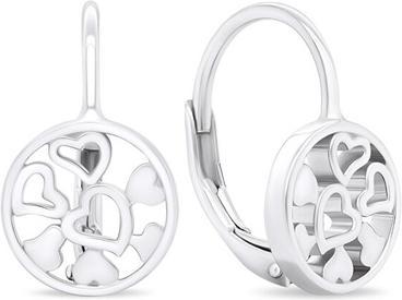 Brilio Silver - Lovely silver earrings with hearts EA438W