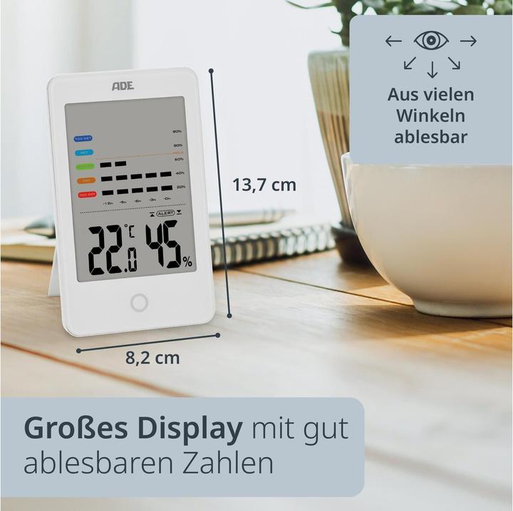 Produktbild ADE Thermo-/Hygrometer digital Weiss, Funktionen