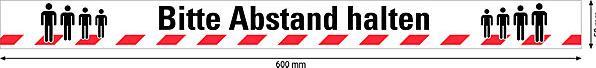 Produktbild Moravia Bodenmarkierungsband, Aufdruck: Abstand halten, Länge 16 m, Breite 50 mm