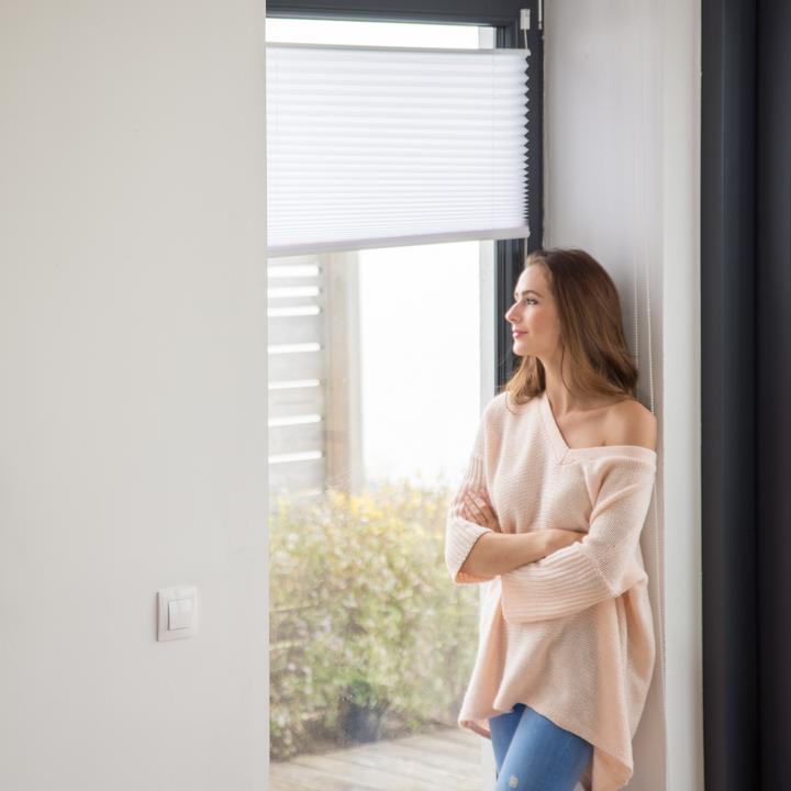 Actual product image Relaxdays Pleated Blinds White (60 x 2 x 130 cm)