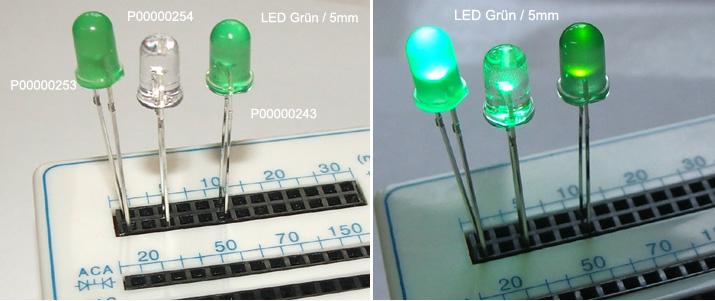 Actual product image OEM Super bright LED green in transparent housing 5mm